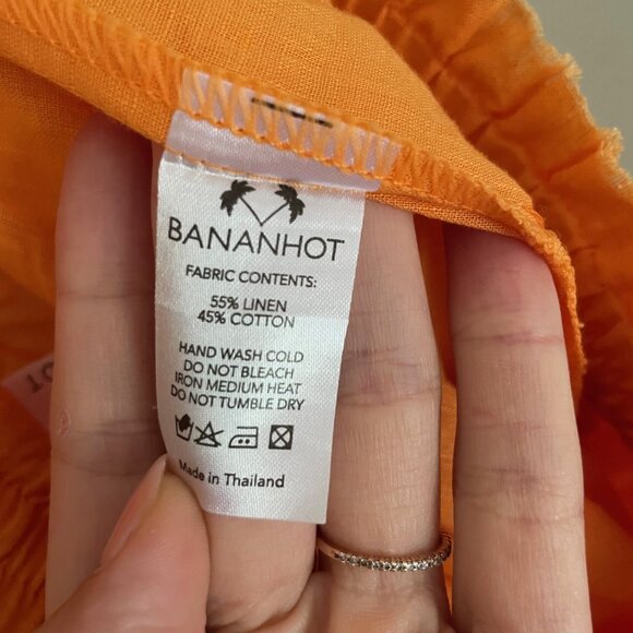 NWOT - Bananhot High Waist Drawstring Pants - Orange - Size M / L - Picture 7 of 8